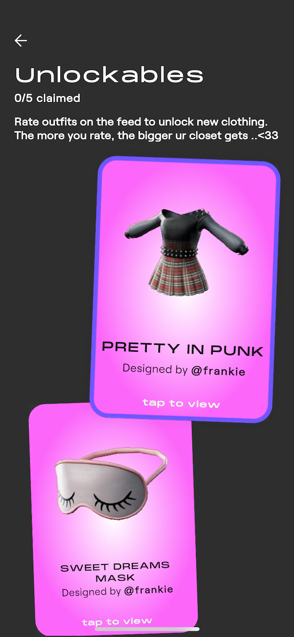 Silver Studio unlockables screen